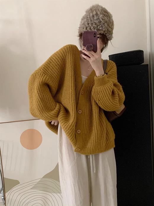 【YW】无忧购【甄选】外穿温柔风慵懒风设计感针织开衫外套上衣2214（现货发） 商品图1