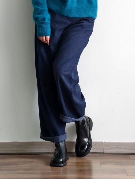 进口手抓纹软牛皮软底薄绒短靴 商品图13