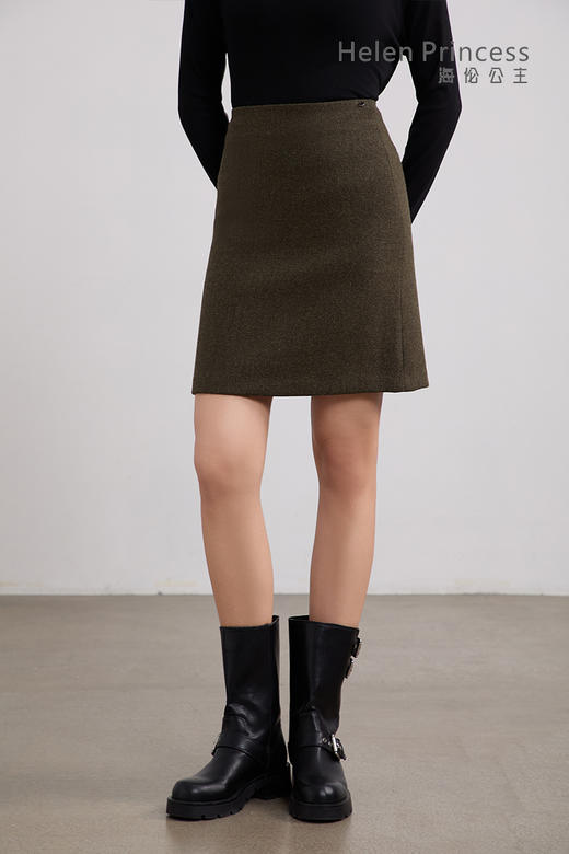羊毛混纺A字半身裙 商品图1