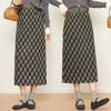 YM 0986-59时尚优雅中长款开叉格纹半身裙气质通勤显瘦直筒裙 商品缩略图1