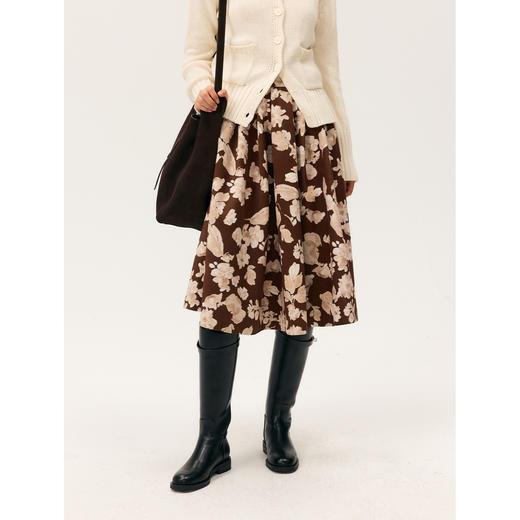 HeyDress绒感印花A摆伞裙 商品图2