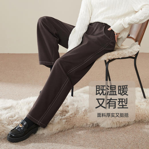 【保暖-涤针织香蕉裤】逸阳秋冬宽松显瘦高腰薄绒磨毛休闲哈伦裤子1868 商品图7