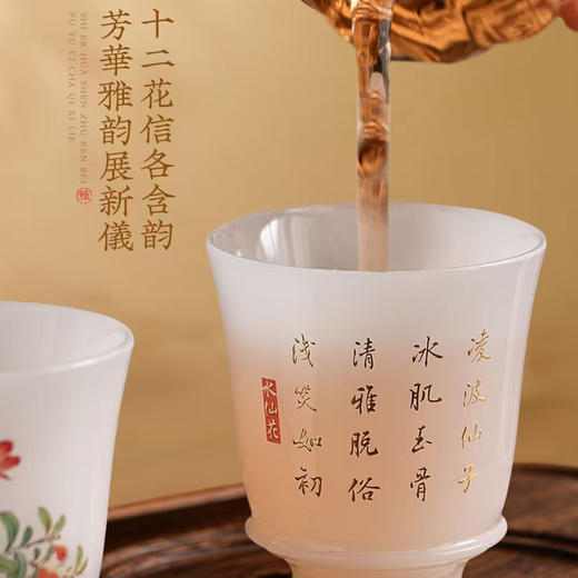 十二花神落人间  一半风雅一半仙【十二花神璞玉瓷主人杯】徐建勇大师签章  堆金工艺  触感立体  礼盒包装  品鉴收藏 商品图2