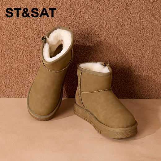 星期六复古保暖舒适厚底雪地靴SSC4118E22 商品图5