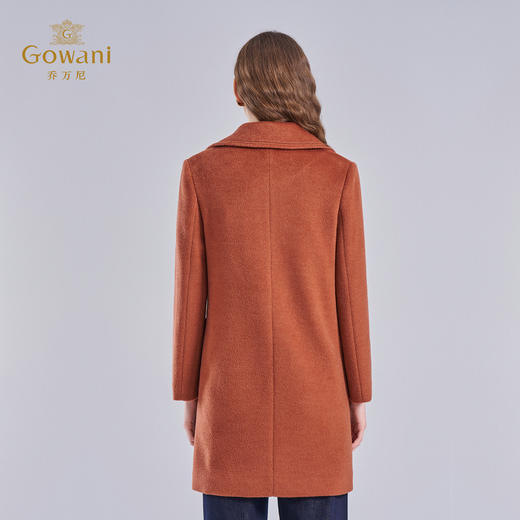 乔万尼100%绵羊毛H型宽松大翻领正肩酷飒女主中长款羊毛大衣EF4A158 商品图4