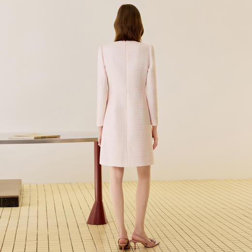 IWY/气质粉色小香风连衣裙女高级感秋冬正式场合职业长裙工作服25Q841 商品图6