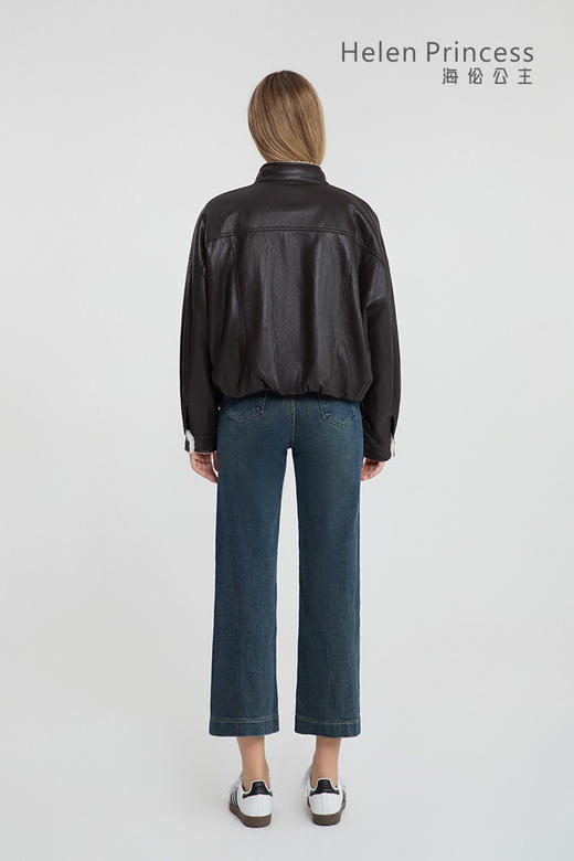 机车风立领加绒皮衣 商品图4