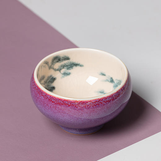 问鼎钧瓷梦鼎鹅黄青花平口杯(野春) 商品图0