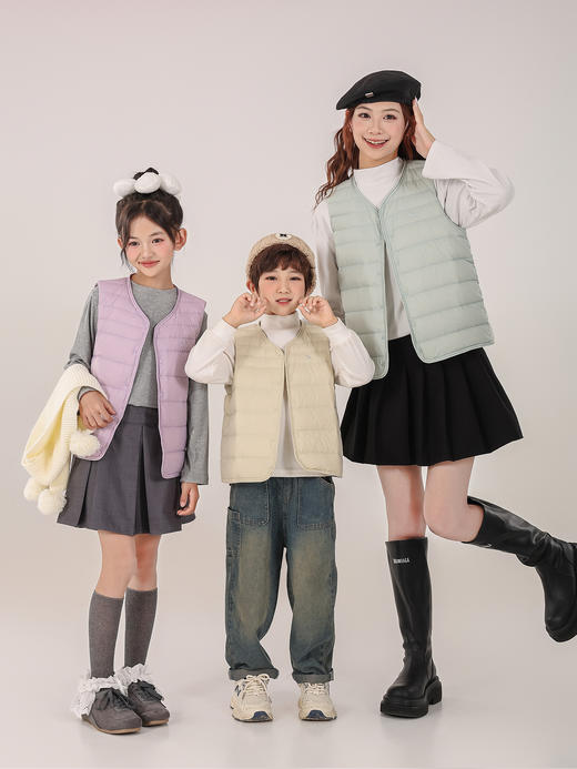 【YW】无忧购儿童亲子轻薄羽绒马甲90白鸭绒背心内胆（截单后3-5天发货) 商品图0