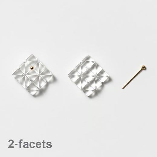 订购20周到｜BUBUN-blur #8 2facets-冷工玻璃 耳环［日本设计师］ 商品图2