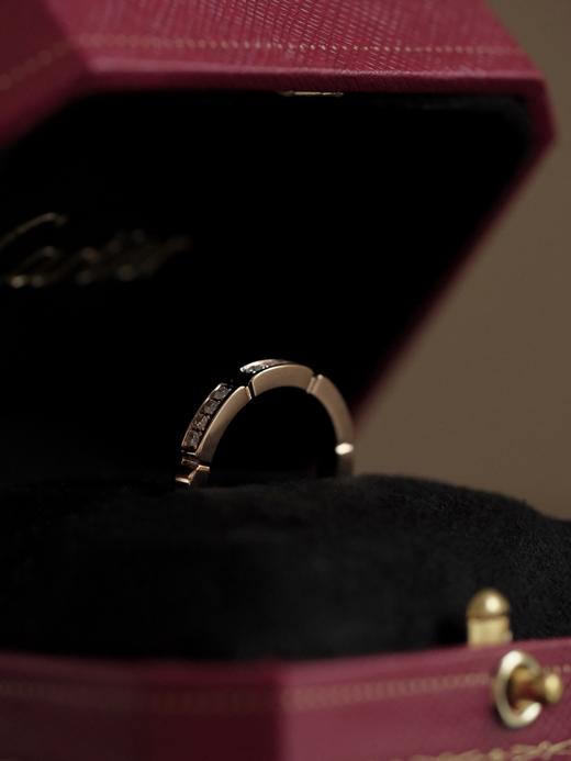 YS04-卡地亚 单排半铺满钻玫瑰金戒指男女同款情侣款（XK） 商品图4