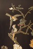 独角鹿西洋古董20世纪中国出品富贵花鸟主题木胎黑漆描金百宝嵌挂屏一对 商品缩略图5