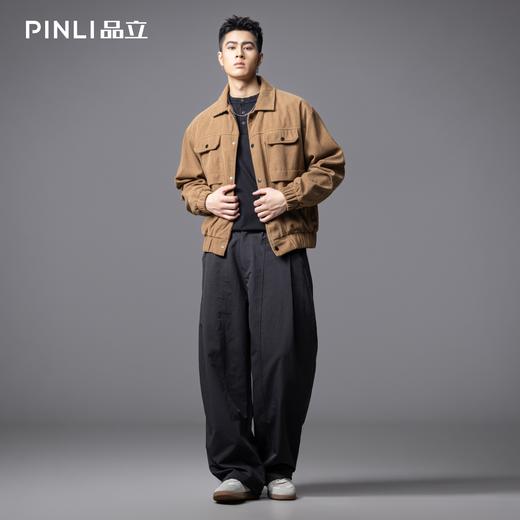 PINLI品立2025秋季新款灯芯绒工装翻领夹克男士宽松百搭休闲外套GD253104092 商品图1