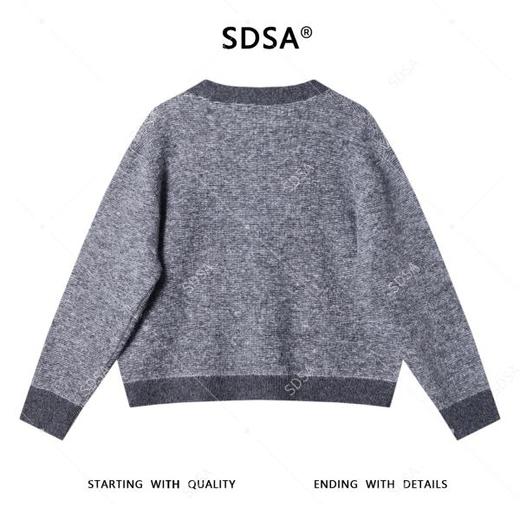 72530SDSA男士秋冬新款痞帅男装韩版休闲撞色纽扣V领开衫毛衣简约百搭 商品图5