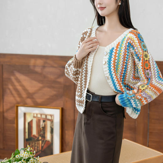 苏苏姐家简葵开衫手工diy钩针编织羊毛线外套毛线团上衣材料包 商品图2