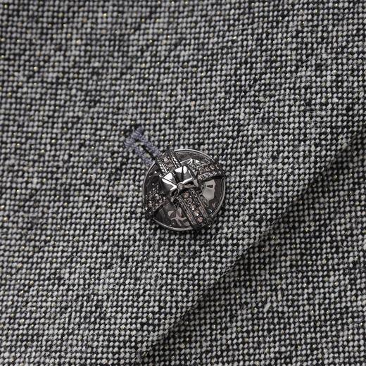 「高货wl」全新升级【铂金会员441/天猫599/差价158】(99725)洛诗琳2025秋冬格雷系重工亮片镶钻外套A字半身裙两件套 商品图4