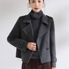 「自」全新升级【铂金会员367/天猫489/差价122】(10841)洛诗琳新款双面呢羊毛大衣2025秋冬双排扣气质西装领短外套 商品缩略图0