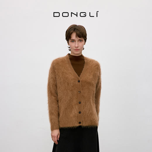 东黎 • 你本珍贵 山羊绒女士秋季拉毛V领开衫 5412 商品图4