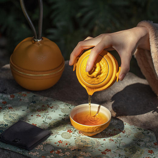 【预售7天】万仟堂快客杯便携随身茶具套装陶瓷家用户外露营旅行茶具大吉大利 瓷器商品不支持七天无理由 商品图4