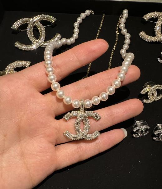 YS17-香奈儿 22K秀款爆款水钻双C珍珠项链（JM*MM） 商品图5