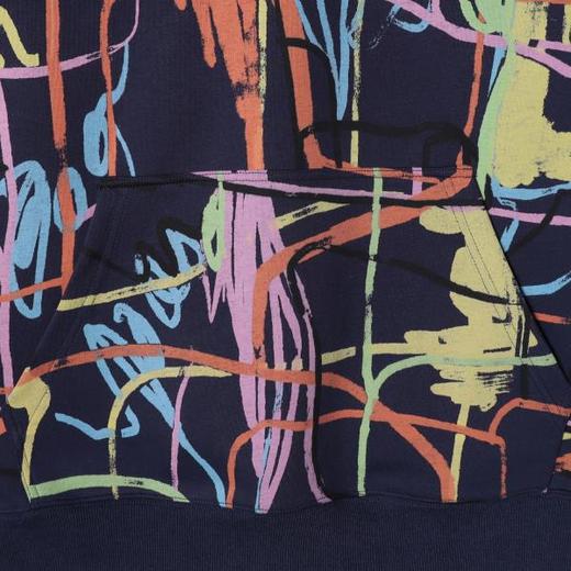 SDSA男士秋冬新款痞帅男装潮牌凌乱线条撞色连帽卫衣百搭时尚上衣 商品图3