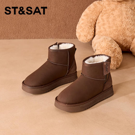 星期六复古保暖舒适厚底雪地靴SSC4118E22 商品图4