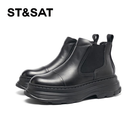 星期六男士休闲简约厚底切尔西短靴SSD4126016 商品图4