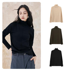 【市野织间】女士高领薄款套衫 牦牛绒与绵羊毛混纺