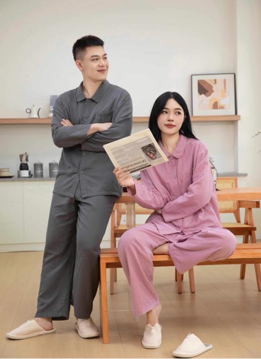 🌸【布衣·都市情侣款套装家居服】寓意圆满的千金波点温婉睡衣🥳软过羊绒🐑的棉双层纱 全网纱布类鼻祖👴最高品质尘埃价❣️可货比100家亲身感受‼️ 商品图8