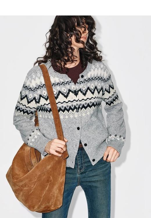 【秦岚同款】MO*费尔岛羊毛混纺毛衣开衫 商品图8