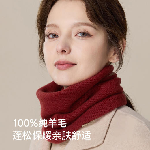 雀说 纯羊毛保暖围脖女秋冬套头围巾1031 商品图0