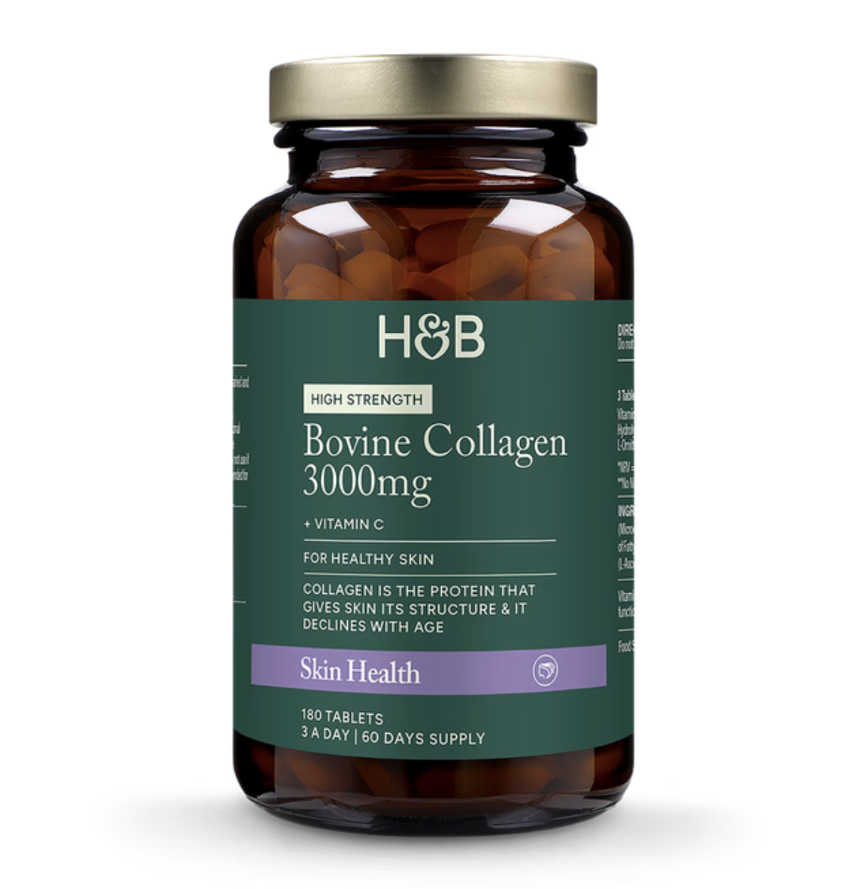 【同步英国专gui最新包装】英国H&B 3000mg水解胶原蛋白含VC水光片