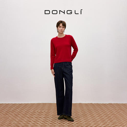 东黎 • 你本珍贵 小山羊绒女士秋季圆领套衫 5378 商品图2