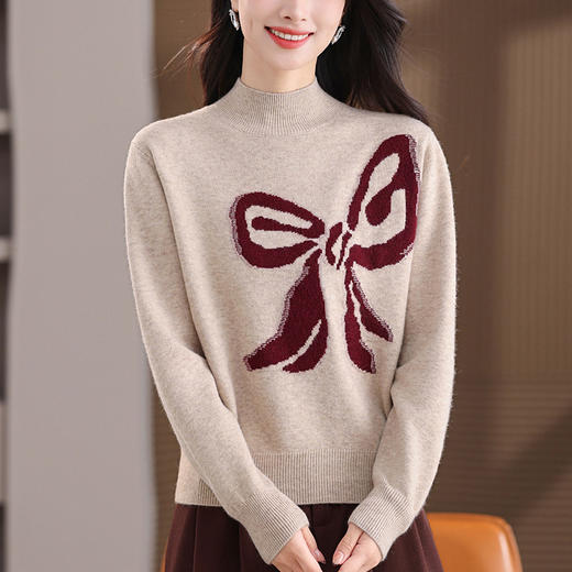 CC 35538减龄小衫洋气半高领毛衣宽松时尚妈妈打底衫厚 商品图1