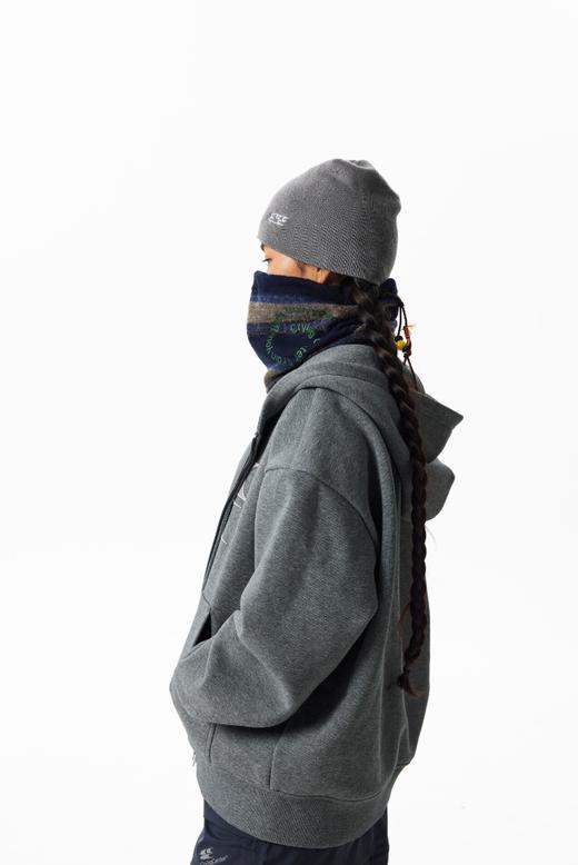 CryingCenter 漩涡条纹抓绒针织户外徒步秋冬保暖围脖护脸帽子 商品图6