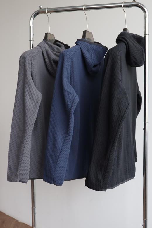 PATA巴塔经典R1  波浪纹保暖速干透气抓绒连帽拉链开衫 WT918 商品图6