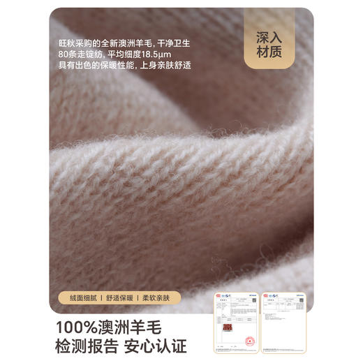 雀说 纯羊毛保暖围脖女秋冬套头围巾1031 商品图1