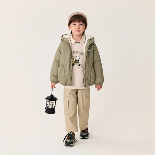 马克珍妮男童城市轻户外暖绒连帽外套2025年冬装新款551783 商品图1