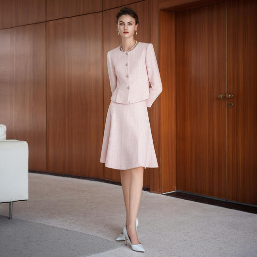 IWY/气质羊毛粉色西装套装女秋冬新款高级感主持人正装职业CS2516 商品图2