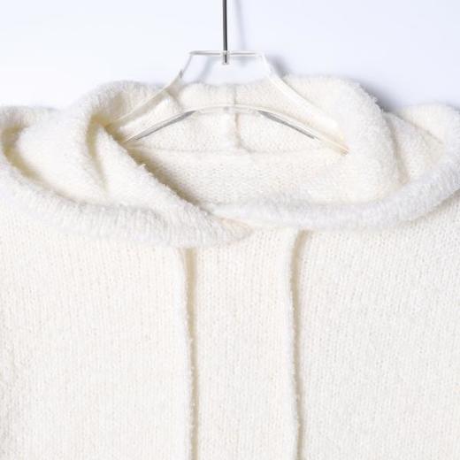 72566SDSA男士秋冬新款痞帅男装简约纯色慵懒风抽绳连帽毛衣百搭针织衫 商品图2