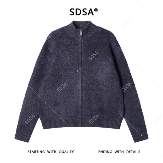 271SDSA秋冬新款痞帅男装潮牌短款绒面拉链立领针织衫百搭开衫毛衣 商品图1