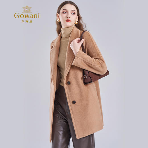 【牦牛绒】乔万尼大衣女秋冬新款高级感小个子中长款呢外套EF4A156 商品图1