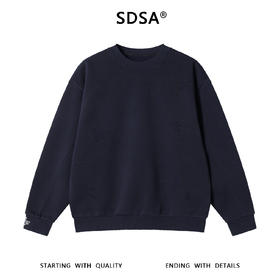 SDSA男士秋冬新款痞帅男装潮牌简约撞色印花圆领卫衣百搭时尚上衣