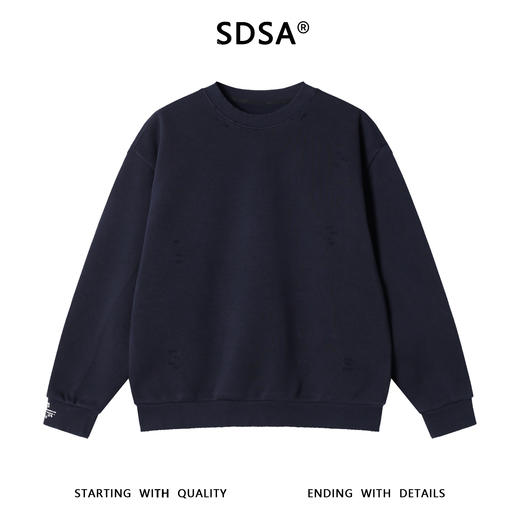 SDSA男士秋冬新款痞帅男装潮牌简约撞色印花圆领卫衣百搭时尚上衣 商品图0