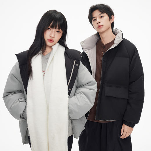 gxg.jeans男装  两面穿简约时尚休闲立领羽绒服外套男 25年冬新品 商品图1