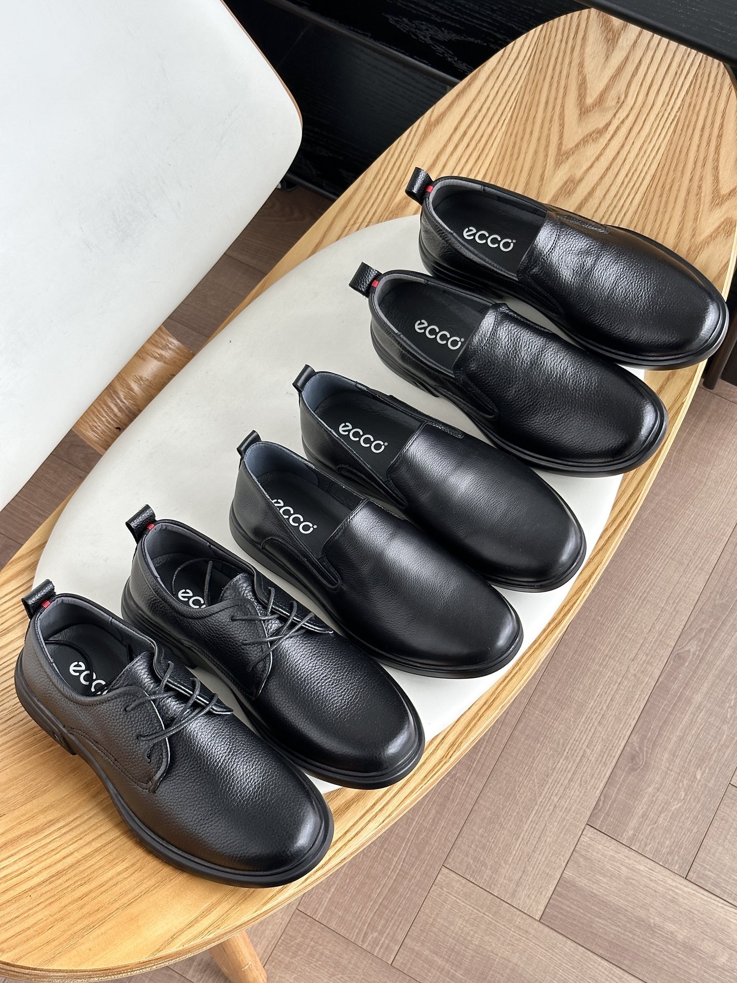 Ec*co休闲皮鞋男款真皮头层进口牛皮男鞋一脚蹬软面猪皮内里爸爸皮鞋软底