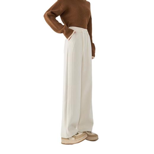 【双十一 羊毛桑蚕丝神裤】2025垂感直筒窄版阔腿裤！女款冬季加绒加厚休闲裤！ 商品图1