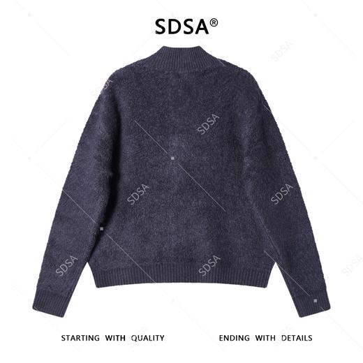 271SDSA秋冬新款痞帅男装潮牌短款绒面拉链立领针织衫百搭开衫毛衣 商品图5