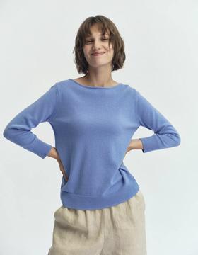 JAI 25AW 墨石灰/深灰蓝/鸽灰色意大利羊绒九分袖毛衣