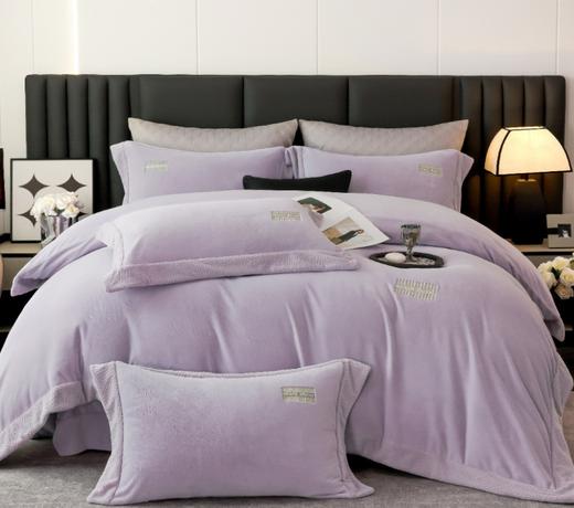 甄选冬季加厚保暖轻奢刺绣艾伦牛奶绒床上用品四件套G117800036 商品图5